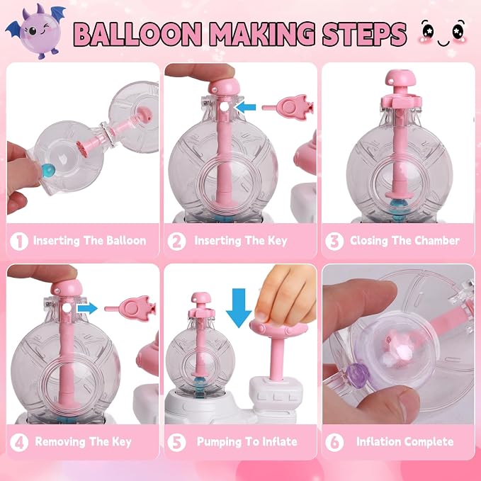Yuuloiya Balloon Animals Kit with Pump DIY Balloon Animal Kit Funny Balloons Inflator Toy Sticky Balloons Craft Kit for Ages 6+