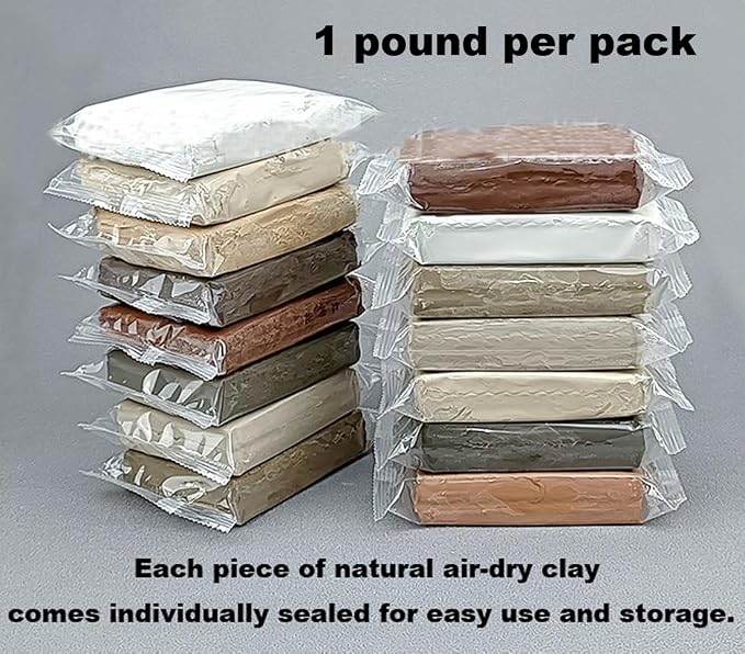12 lb White Natural Air-Dry Clay + 52 pcs Pottery Tools + Storage Box,Ideal for Wheel Throwing,Hand Building,Sculpting;Great for All Skill Levels (12lb+Tools(52pcs)+Box, White)