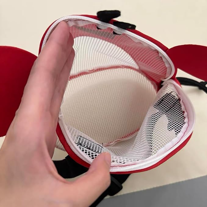 Kids Mesh Beach Bag, Cute Crab-Shaped Seashell Collecting Bag with Adjustable Strap for Holding Shell Beach Toy