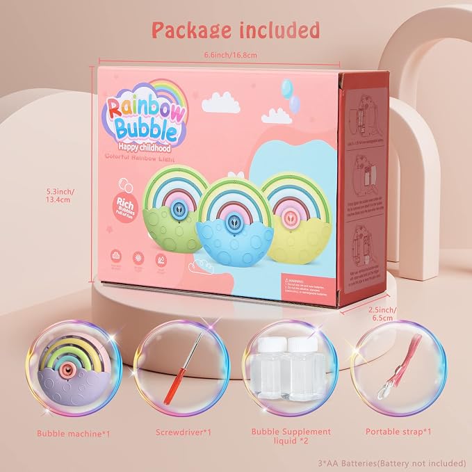 Astronaut Soap Bubble Machine Fireworks Bubble Machine for Kids 20000+ Bubble per Min/Lights/DIY Stickers/240ml Solution Automatic Bubble Machine Toy for Kids Summer Outdoor Party Wedding (2022 P)