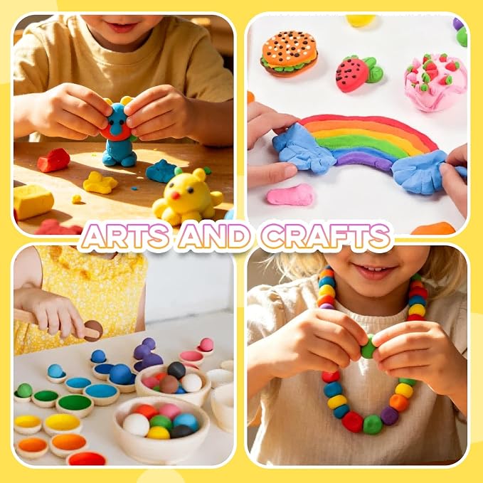 MuseLuxe Air Dry Clay - 120 Pack Modeling Clay Kit with 3 Sculpting Tools,Safe & Non-Toxic,DIY Magic Toys Gifts for Boys,Girls,Kids - 48 Colors