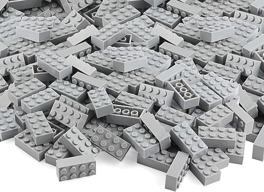 100pcs 2x4 Bricks Light Grey Gray Building Blocks Set Toy Accessories Combine with Major Brick Brands