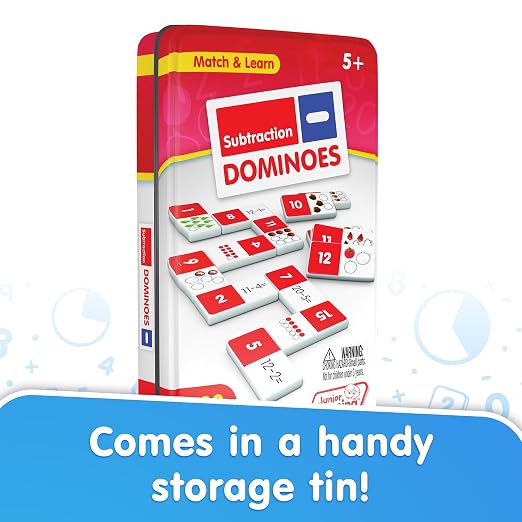 Junior Learning Dominoes Subtraction White 7.8 H x 4.7 L x 1.5 W
