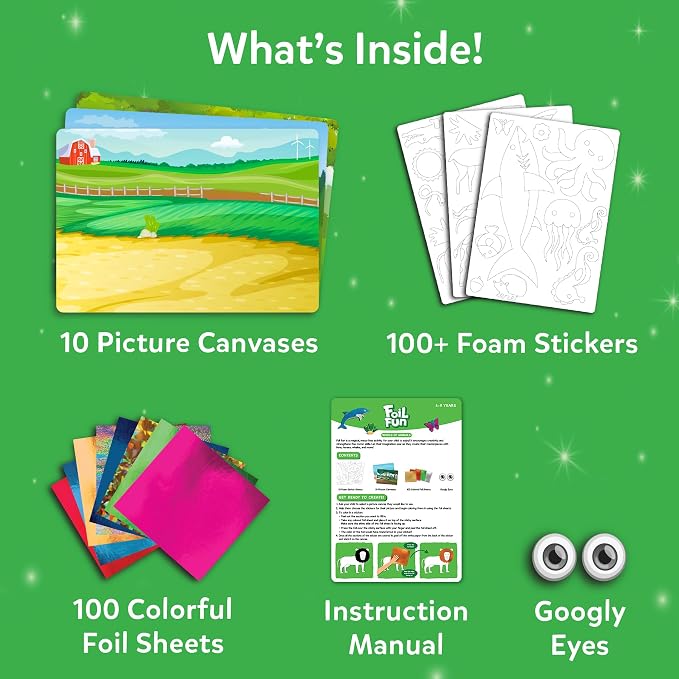 Skillmatics Foil Fun - Animals, No Mess Art for Kids, Travel Toys, Craft Kits, DIY Creative Activity, Screen-Free Entertainment, Gifts for Boys & Girls Ages 4, 5, 6, 7, 8, 9