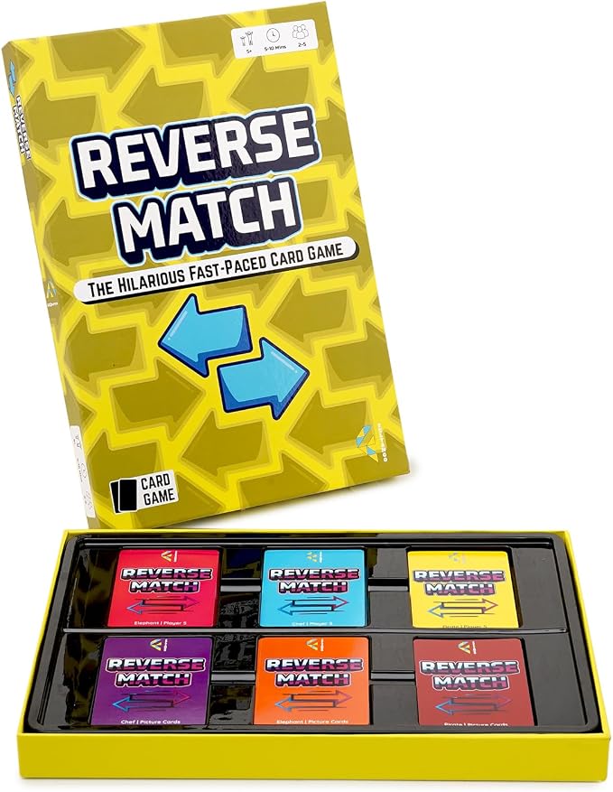 Reverse Match, Card Games for Kids and Adults, Card Games, Board Games, Family Brain Games, Learning Games, Game Night, Travel Games, Ages 5+