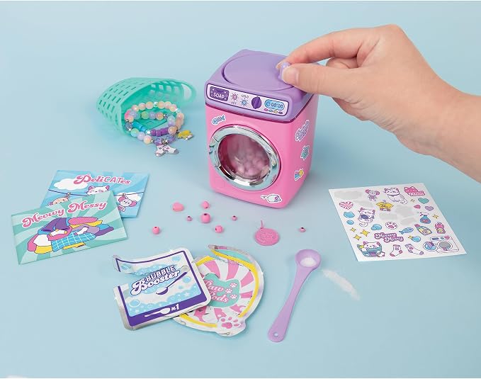 Make It Real: Purr-FECT Wash 'N Bead Bracelets - 141pc, DIY Jewelry Craft Kit, Design-Make 5 Charm Bracelets, Spin to Style, Bead Cleaning, Kids 8+