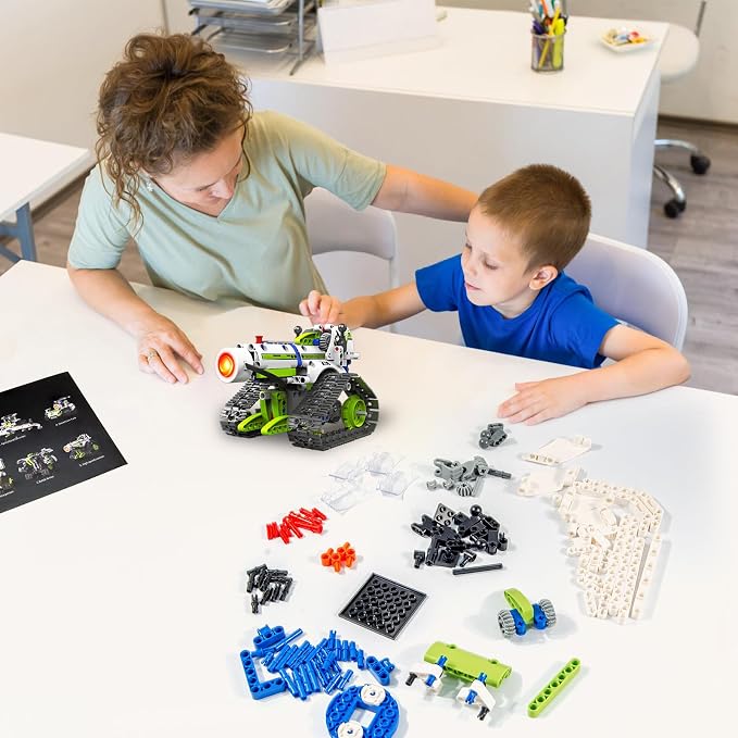 STEM Robot Building Kit Toys for Kids Ages 8-12,2025 New 5 In1 STEM Toys Robotics Set for Boys Girls,337 Pcs Blocks App & Remote Control Robot Building Set, Science Kit for Kids 8-12
