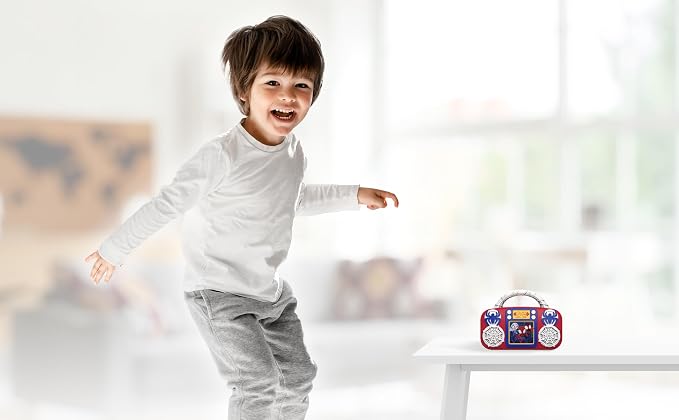 eKids Spidey and His Amazing Friends Toy Music Player, Toddler Toy with Built-in Music and Lights (Spidey)