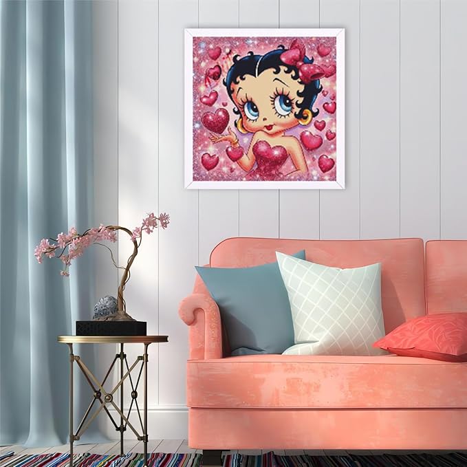 JAKI Diamond Art Kits for Adults,Cartoon Diamond Art Paintings for Beginners,5D Full Drill Gem Art Kits for Adults for Gift Home Wall Decor(12x12inch)