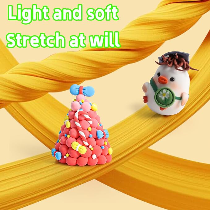 EDIFON Air Dry Clay, 96 Colors Modeling Clay for Kids, Foam Magic Clay Toy with Sculpting Tools, Non-Sticky, Ultra-Light & Soft, DIY Arts & Crafts School Project Set, Gifts for Boys & Girls Ages 3-12
