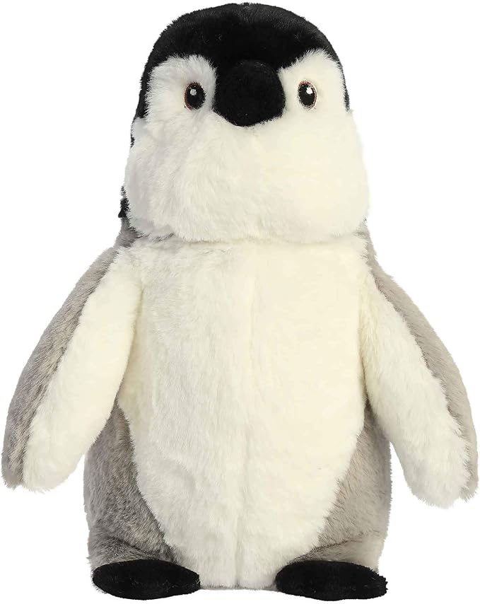Aurora® Responsibly Made Eco Nation™ Penguin Stuffed Animal - Ideal for Playtime Adventures - Perfect for Birthdays or Just Because - Gray 9.5 Inches