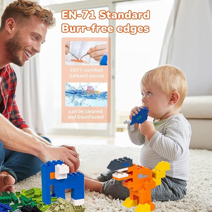 1200 Pieces Classic Building Bricks Set – Bulk Basic Blocks in 12 Colors & 14 Shapes, Compatible Bulk Block, STEM Educational Toy Suitable for Boys & Girls Ages 6+, Packed in Box.