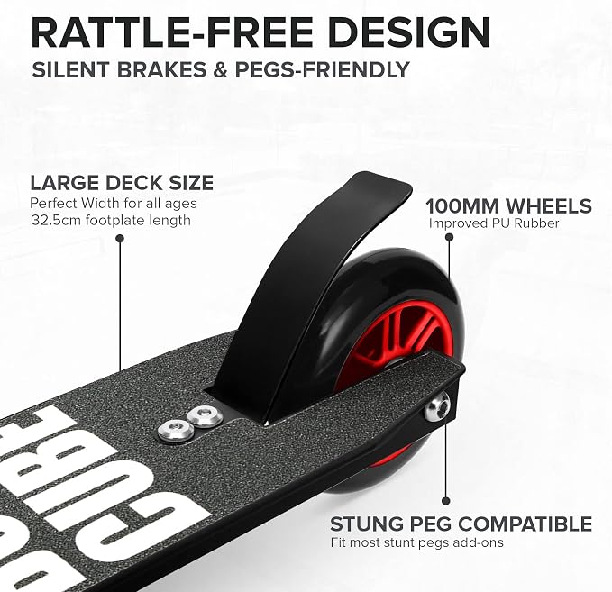 BOLDCUBE Stunt Scooter for Kids Ages 6-12 8-12 Years | Freestyle Pro 360° | Aluminium Deck | ABEC 7 | Micro Crystalized Deck