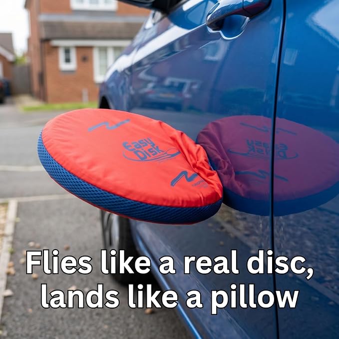 Funsparks Easy Disk - Soft Catch Flying Disc - Easy to Learn and Play Disc Toss for Indoors or Outdoor Games for Kids, Beginners or Advanced Ultimate Flying Disc Game