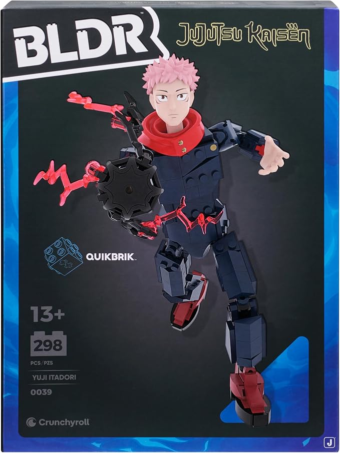 BLDR Jujutsu Kaisen Yuji Itadori Building Set - 9.5-Inch Buildable Articulated Action Figure, 0039