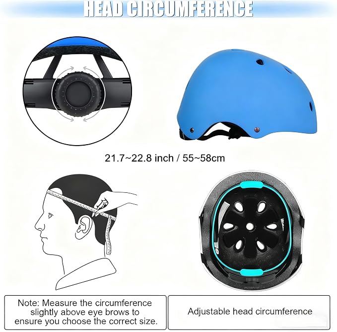 WayEee Kids Bike Helmet Set Skateboard Knee Pads, Helmet Pad Set Protective Gear Set Adjustable for Girls Kids 3-14 Helmet Elbow Pads Wrist Guards for Sport Cycling Bike Roller Skating Scooter