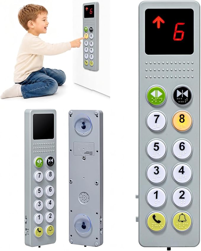 Elevator Activity Panel |Sensory Busy Board Toys for Toddlers 18M+, Montessori Toys &Travel Educational Toy for 2 3 4 5+Year Old Boy & Girl Gifts