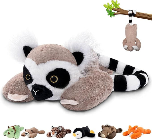 Niuniu Daddy Lemur Weighted Stuffed Animals for Kids & Adults, 20" | 3.3lb Large Weighted Plushies Pillow for Sleeping and Calming, Cute Lying Plush Toy Huggable Gift for Everyday Comfort