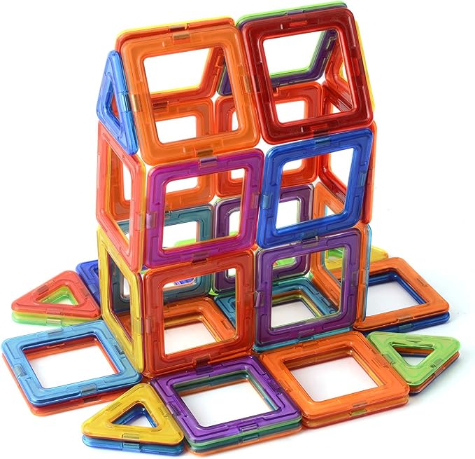 Magnetic Building Tiles Set for Kids, STEM Educational Construction Toy with Strong Magnets, Colorful Magnetic Blocks for Creative Play, Ages 3+