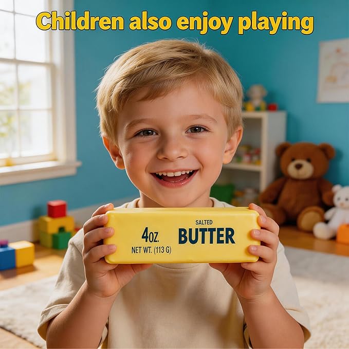 Butter Squeeze Toy 2PCS, Slow Rising Dumpling Squishy Butter Sensory Stress Relief Squishies Soft & Stretchy Fidget Toys for Anxiety Relief Party Favors (Butter Stick)