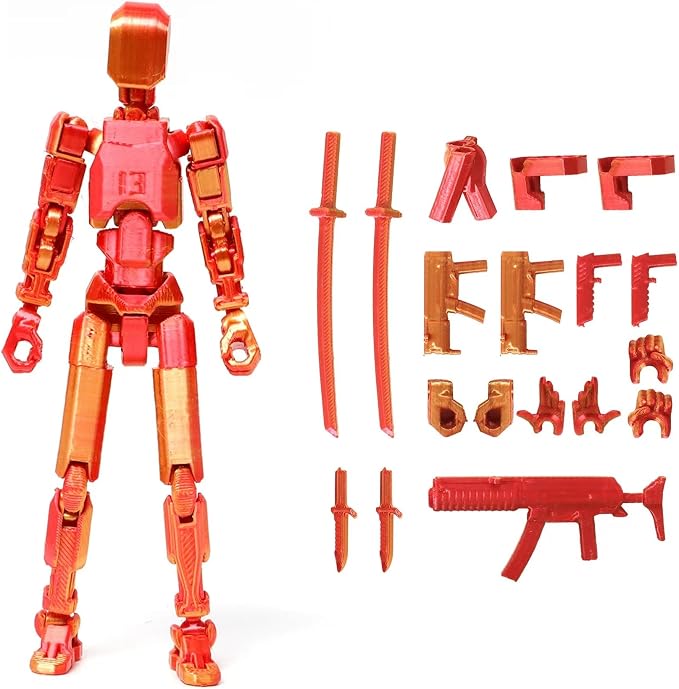 FoxVilla Assembly Completed T13 Action Figure, Titan 13 3D Printed Action Figure, 3D Printed Titan13, Assembled Dummy 13 Lucky 13 Toy Figure