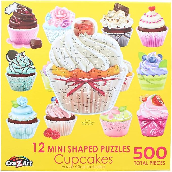 RoseArt - Mini-Shaped - Cupcakes - 500 Piece Jigsaw Puzzle for Adults