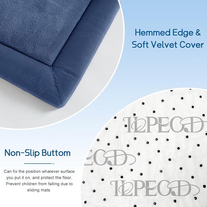 Baby Play Mat for Floor Nursery Rug Muscle Mat Area Rug Playroom Rug 65"x50" Playpen Mat Elastic Foam 1.3" Thick Crawling Mat for Babies,Toddlers, Infants, Kids,Sapphire Blue