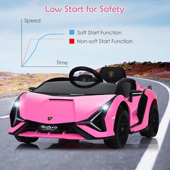 OLAKIDS Licensed Lamborghini SIAN 12V Kids Ride on Car, Toddler Electric Vehicle with Remote Control 2 Speeds Wheels Suspension, Battery Powered Toy with Music Bluetooth USB