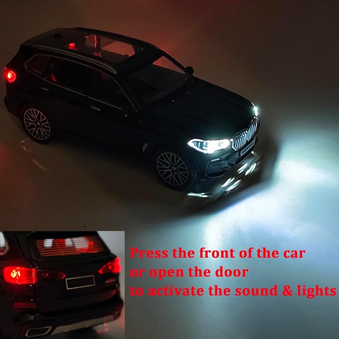 Toy Cars 1/32 Metal Model Car Toys with Light and Sound Pull Back Collectible Model for Kids Gift Toy(Black)