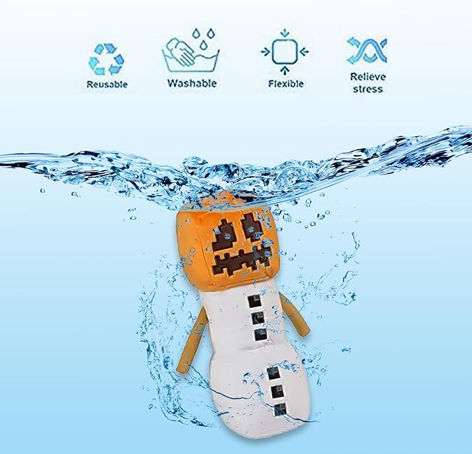 XSLWAN 8Pack Snow Golem Plush, Enderman Plush, Baby Wolf, Baby Pig, Spider, bat, Skeleton Shooter, Squid Stuffed Animals Toys，Great Gift for Children and Fans.
