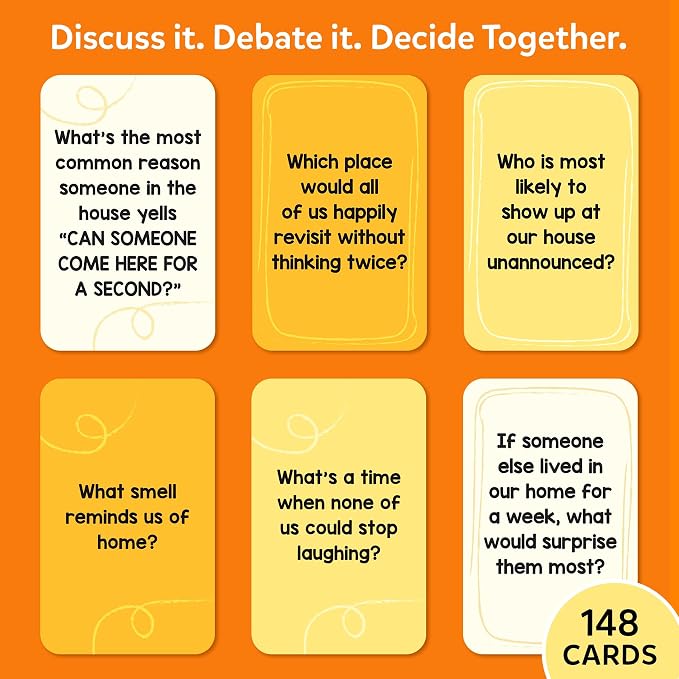 Gouda Games Family Banter Card Game, Fun and Hilarious for Family Game Night, Interactive Conversation with 148 Question Cards, Travel Game for Kids Teens and Adults, Gift Ages 8, 9, 10 and Up
