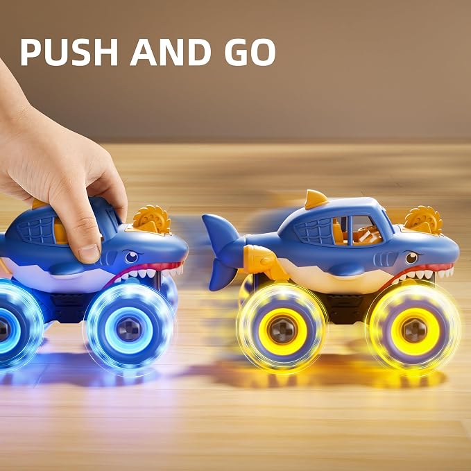 3 Pack Monster Truck Toys with Light Up Wheels, Take Apart Car Toys for Toddlers Kids Boys Age 3 4 5 6 7 8 Years Old