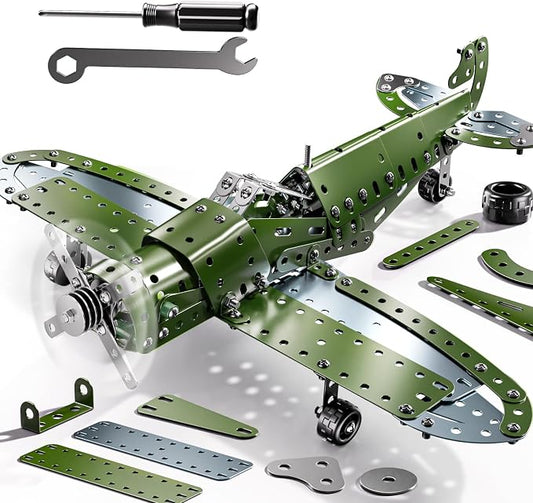 Metal Model Airplane Kits - STEM Projects for Kids Ages 8-12, Assembly Educational Building Toys Model Aircraft Metal for Kids Boys Girls 8 9 10 11 12 Years Old