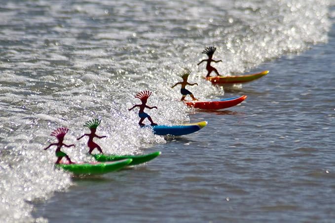 Surfer Dudes Classics Wave Powered Mini-Surfer and Surfboard Toy - Outer Bank Olivia