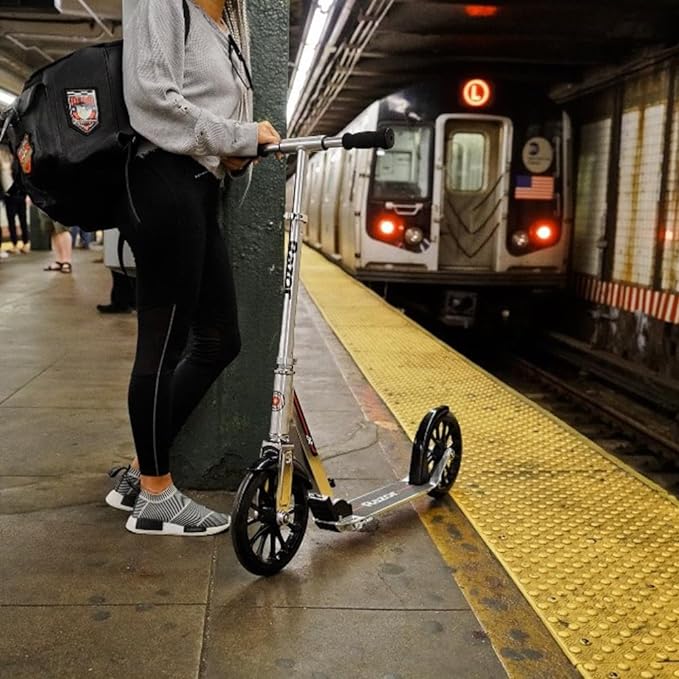 Razor A6 Kick Scooter for Kids Ages 8+ - Extra-Tall Handlebars & Longer Deck, 10" Urethane Wheels, Aluminum Frame, Anti-Rattle Technology, for Riders Up to 220 lbs
