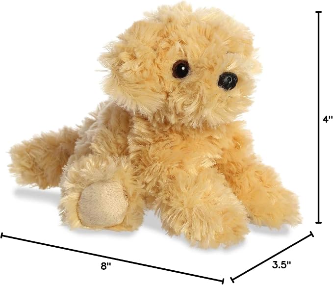 Aurora® Adorable Mini Flopsie™ Ginny Goldendoodle™ Stuffed Animal - Mini Companions Ready for Playful Adventures - for Kids All Ages, Toddlers, Adults, and Families - Gold 8 Inches