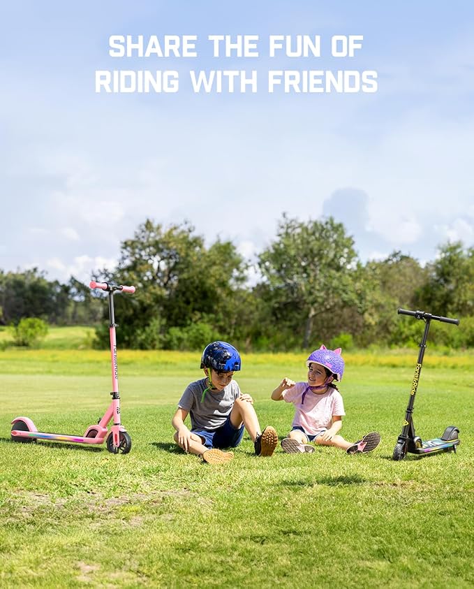 FanttikRide C9 Pro Kids Electric Scooter Ages 8-12, Colorful Rainbow Lights, E-Scooter for Kids 3.9-5.2 ft, 132 lbs, 5 Miles Range, Up to 40 min Ride Time, 5/8/10 MPH, 3 Adjustable Heights
