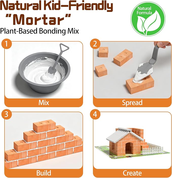 Mini House Building Kit for Kids Ages 8+, Tiny House Building Toy with Real Mini Bricks, STEM DIY Construction Set, Cottage House Architecture Craft Gift for Boys and Girls