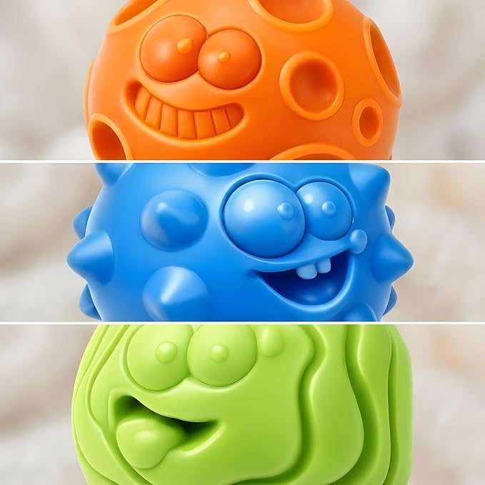Baby Sensory Balls for 6-12 Months, 6PCS Textured Infant Toys | Easy Grasp Ball Set, Soft Teething Toys Baby Development, Fine Motor Skills, Bright Color, Early Learning Gift