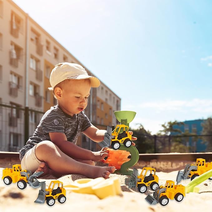 OJYUDD 12 Pcs Mini Construction Vehicles,Pull Back Engineering Vehicles,Play Figure Vehicles Toys for Birthday Party Favors,Gifts,Rewards