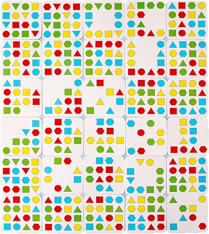 Shape Matching Game Color Sensory Educational Toy, Geometric Shape Quick Matching Board Game Montessori Learning Toys for Toddlers Kids Boys Girls (for 1 Player)