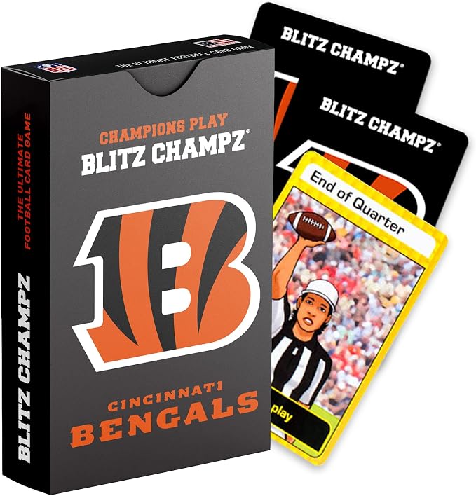 Blitz Champz Cincinnati Bengals – Official NFL Playing Cards & Bengals Gifts for Men & Women, Fun Travel Card Games for Adults & Kids Ages 7+, Ideal Camping Games for Friends & Family Game Night
