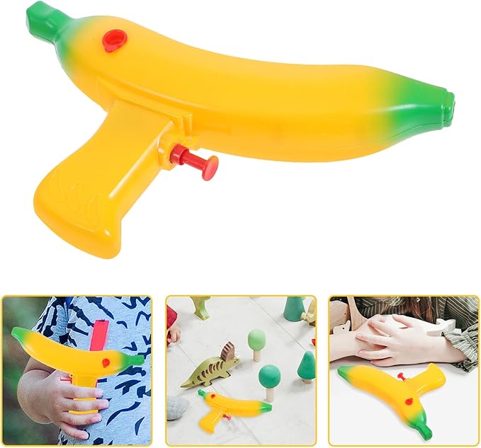 Hemoton 3 Pack Banana Water Guns for Kids, Mini Squirt Soakers, Toddler Outdoor Pool and Beach Toys, Summer Backyard Water Play Games, Compact Blasters for Boys and Girls
