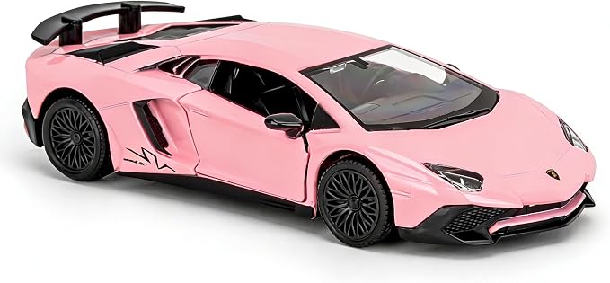 TGRCM-CZ 1/36 Scale Lamborghini Aventador LP700-4 Casting Model Car, Zinc Alloy Pull Back Vehicles Toy Car for Toddlers Kids Boys Girls Gift (Pink)