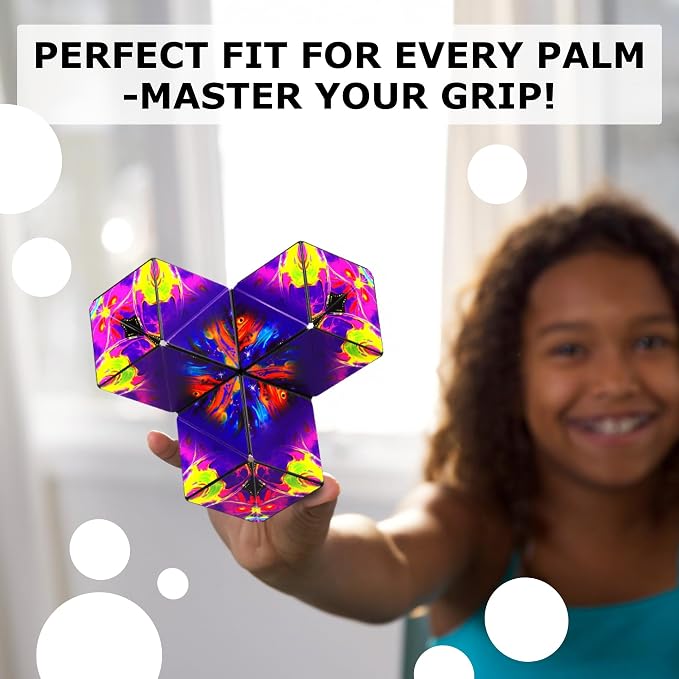 Shashibo Sensory Fidget Toy for Adults & Kids, Stress Relief Fidget Toy for Adults, Teens & Kids, Cool Fidget Toys for Desk, Classroom Must Have, Sensory Shape Shifting Cube, 100+ Possible Shapes