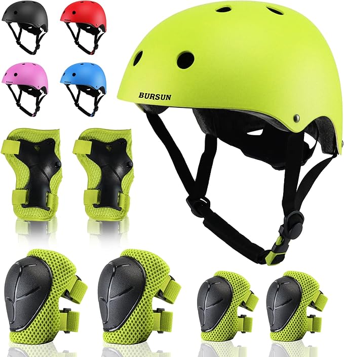 Kids Bike Helmet Adjustable Toddler Bike Helmets for Kids 2-5-8/8-14 Years with Knee Elbow Wrist Pads for GirlsBoys Youth Skateboard Bicycle Helmet for Scooter Roller Skating Balance Bike
