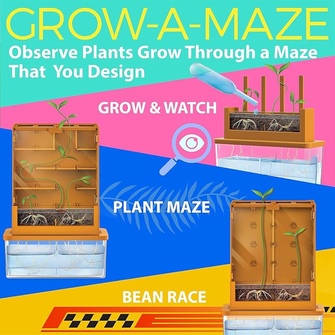 4M: Green Science - Grow-A-Maze - DIY Mini Plant Growth Lab, Customizable Maze, Assemble-Plant-Observe The Power of Nature, STEAM Project, Kids 5+