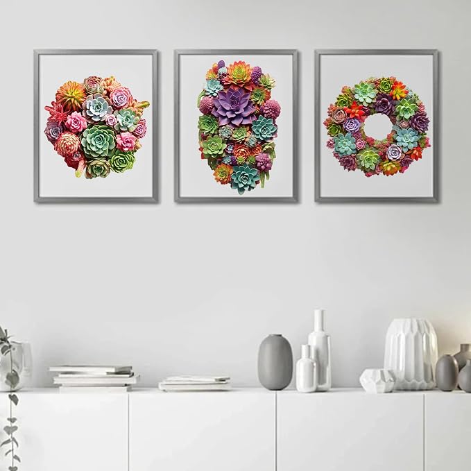 Delobil Succulent Garland Wooden Puzzles for Adults, 500 Pieces Mandala Jigsaw Puzzles, Unique Shaped Royal Size Wood Puzzle Gift for Kids, Family Game 17.6'' x 16.5''