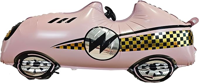 3D Self Standing Race Car Tire Foil Balloon Pink Car Balloons For Birthday Boy Race Themed Party Baby Shower Decorations Supplies