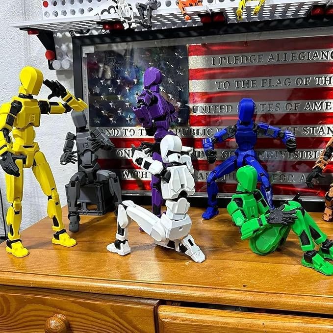 DANONI Titan 13 Action Figure, Lucky Robot Action Figures,Creative 3D Printed Action Figure,Multi Jointed Action Figures Desktop Decorations for Kids Adult(Black-Assembly Completed)